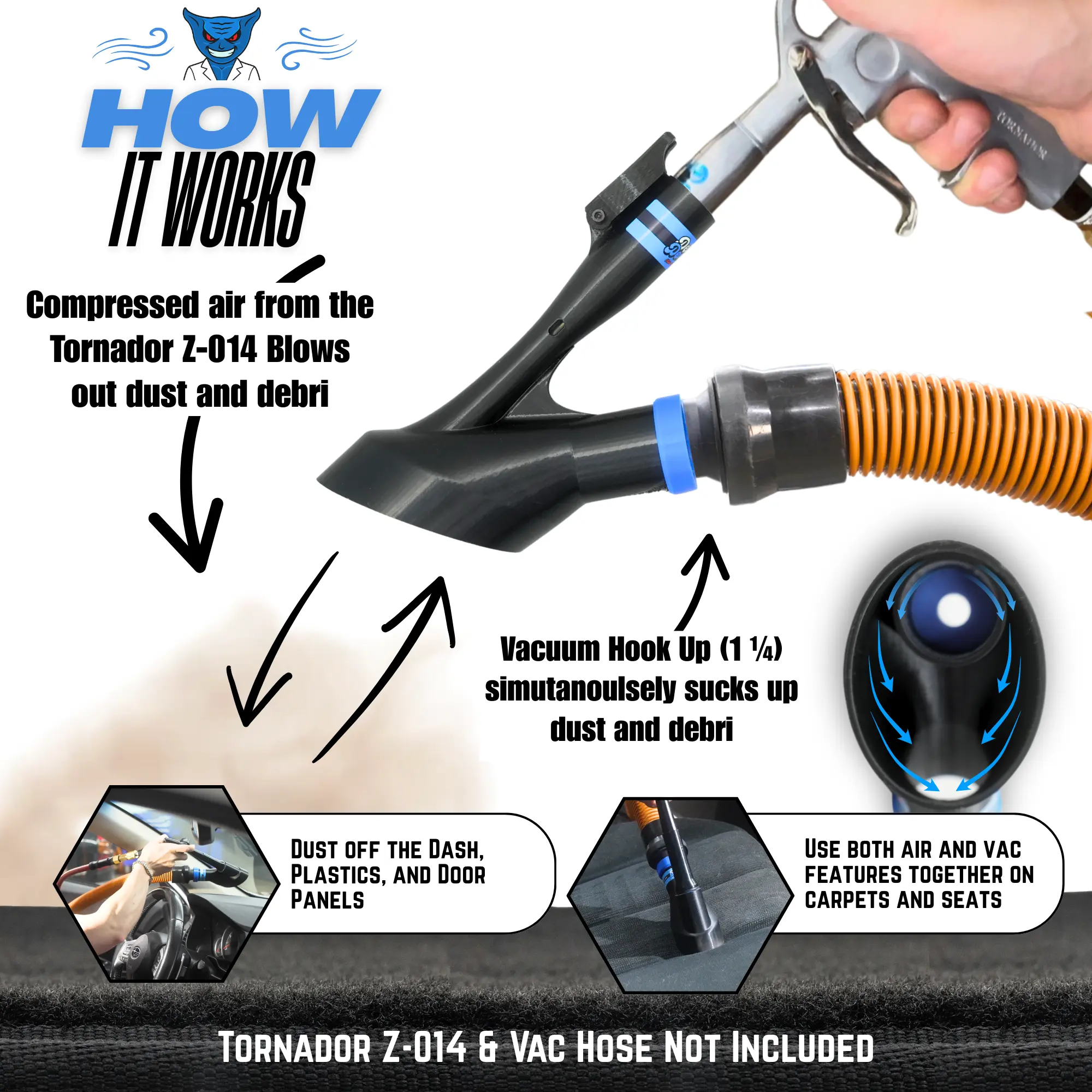 Combo Pack Detail Demon Air+Vac and Crevice Air Pulse Attachments