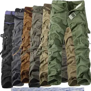 Men's Tactical Cargo Pants|           8-Pocket Loose Fit Cotton Workwear for Outdoor Use, Sizes 28-42 Menswear TrouserBeige Black pants men summer work outfits BeigePlain Plain Camouflage