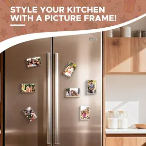 Magnetic Photo Clip for Car Sun Visor Universal Acrylic Fridge Magnet Transparent Frame Personalized DIY Car Decor Couple Gift Easy Attachment Versatile Accessory