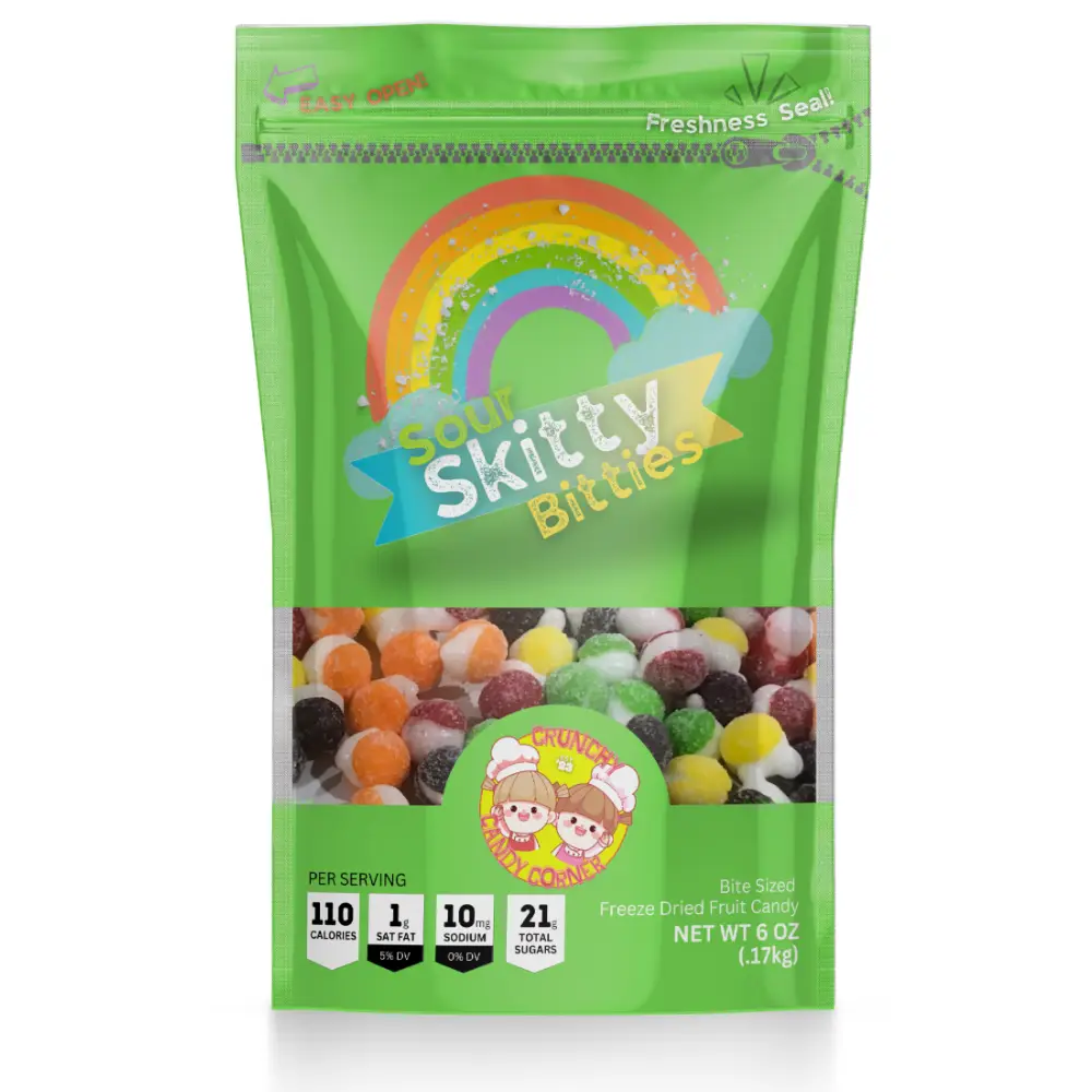 SOUR SKITTY BITTIES - CRUNCHY BITE SIZED *SoUr* FRUIT FLAVORED CANDY SNACK