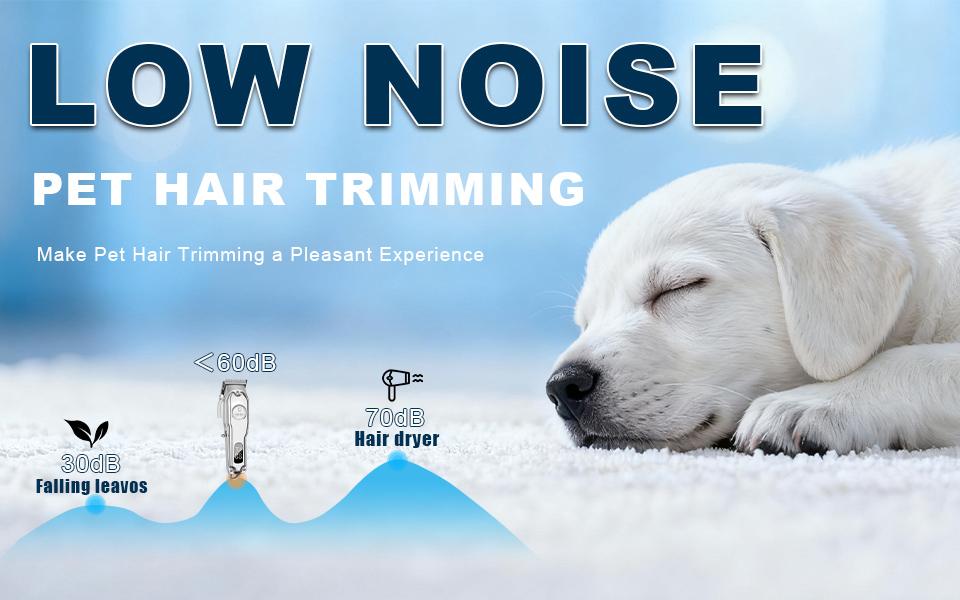 High-power pet hair clipper, grooming trimmer for dogs & cats. Low noise & no hair jamming, comes with guide combs & full accessories.