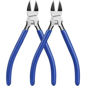 2 Pack Wire Cutters, 6 Inch Flush Cutters, Loaded Side Cutting Pliers, Diagonal Cutters for Crafts, Jewelry, Electronics