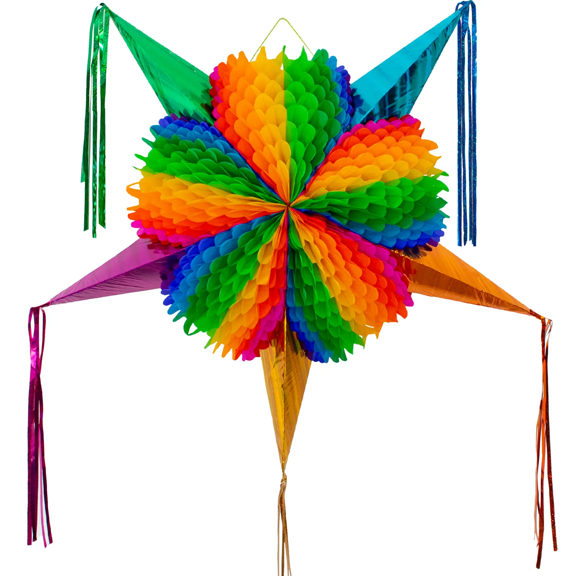 Mexican Piñata (X-Large 36 inches) - Authentic Handmade Foldable Large Pinata for Birthday Party - Piñatas para Cumpleaños - Mexican Pinata for Kids - Big Star Pinata - Cinco de Mayo Pinata for Adults