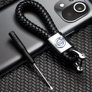 PU Leather Keychain for Volvo Cars Ex90 V60 V40 Xc90 S60 Xc60 V50 V70 S90 Xc40 S80 T6 V90, Durable Car Accessory, Stylish Design