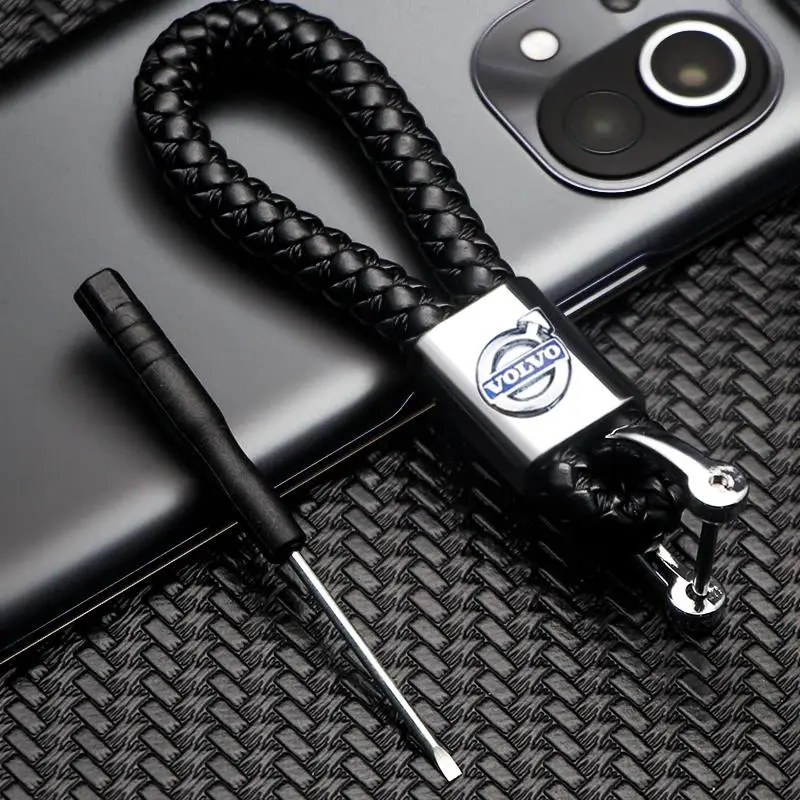 PU Leather Keychain for Volvo Cars Ex90 V60 V40 Xc90 S60 Xc60 V50 V70 S90 Xc40 S80 T6 V90, Durable Car Accessory, Stylish Design