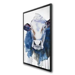 360 Stand Vibrant Cow Theme Artistic Framed Photo Artwork - 24x48 in, 360-Degree Rotatable Farmhouse Wall Decoration, Ideal Home & Kitchen Gift, Room