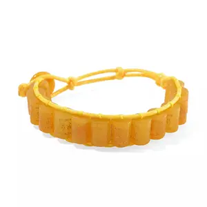 Yellow Jade D 215.00 ctw Prayer Wheel Cord Bracelet 6.09.0In Christmas Gifts