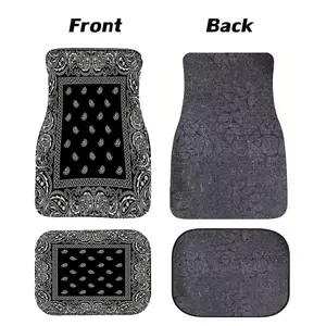 Bohemian Car Floor Mats Set of 4 Persian Carpet Design Heavy Duty Dirt Resistant Non Slip Floor Protector Rugs for Car Decor Car Interior Accessory Car Interior Kit