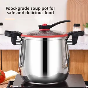 Fast Cooking Pot Large Capacity Non Stick Stainless Steel Food Grade Safe Soup Stew Pan with Lid Ideal for Quick Easy Meals and Healthy Cooking