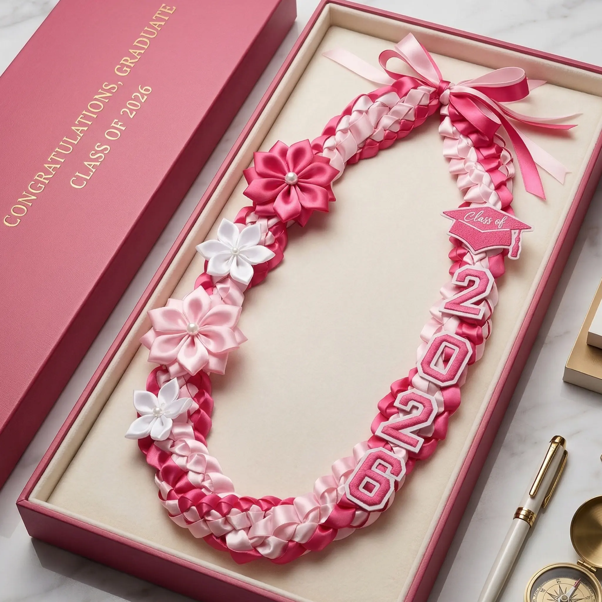 Class of 2026 Handmade Graduation Lei for Her | Floral Satin  display picture 3