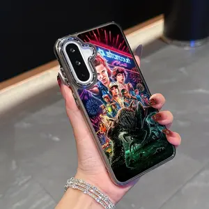 Stranger Things Phone Case for Samsung Galaxy a Series, Metal Silver Color Lens Frame, Transparent Soft Back Cover, 4g 5g Compatible