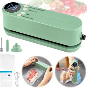 Portable Vacuum Sealer Machine for Food Storage, 3-in-1 Seal & Vacuum with Digital Temperature Control, USB Rechargeable Mini Bag Sealer for Snacks, Frozen Meat, Coffee Beans, Baby Food, Pet Treats