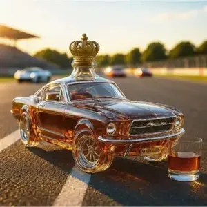 Creative Ford Mustang Whiskey Decanter Glass Bottle Car Shape Modern Whiskey Bottle for Men Gift Flask