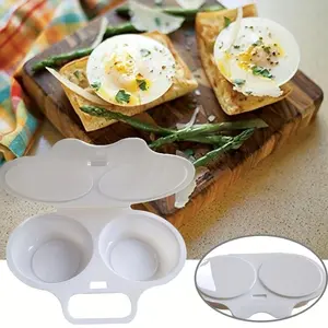 Easy Clean Microwave Omelette Maker - Non-Stick, 2 Cups Round Omelette Maker, Easy to Clean, Perfect Shape, Quick Preparation, Healthy Cooking Gadget for Kitchen and Restaurant