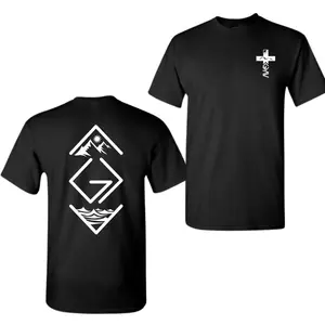 God Is Greater Than The Highs And Lows 2 Sided T-Shirt, Christian Shirt, Cross on Sleeve, Couples Gift, Graphic Tees, Unisex Shirt