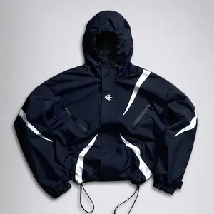 Lightweight Windbreaker Varsity JacketMen’s American Retro Color-Block Hooded Softshell Jacket — Stylish Outdoor Windproof Waterproof Functional Jacket