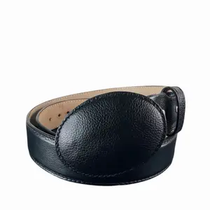 Genuine Leather Black Round Belt/ Cinto de Piel Hecho en Mexico