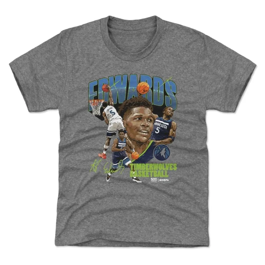 Women's Fitted Cotton Short-Sleeve Anthony Edwards Vintage Basketball Graphic T-Shirt, Unisex Retro Sports Fan Apparel
