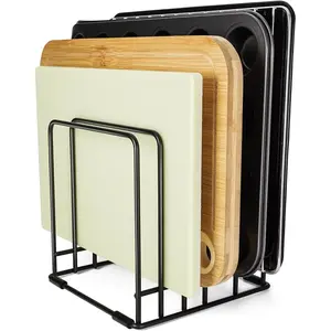 Kitchen Cabinet Cutting Board Organizer, Cookie Sheet Storage Rack,Cabinet Dividers Holder with 5 Slots for Baking Pan Tray Organizer (1 PC)