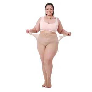 LADYFAN 3 Pairs womens 20D Plus Size Toeless Sheer Tights Open Toe Control Top Pantyhose