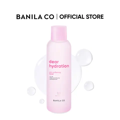 BANILA CO Dear Hydration Skin Softening Toner | pH-Balancing Hydrating Toner for All Skin Types | Glass Skin Prep, Gentle AHA, Smooth Texture | Hyaluronic Acid & Pink Cactus Water