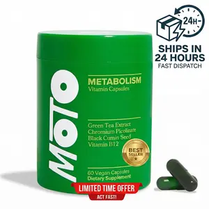 MOTO Metabolism Vitamin Capsules I 60 Vegetarian Capsules I Contains Green Tea Extract + Vitamin B12