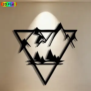 1pc Abstract Triangle Metal Wall Art, Edgy Abstract Triangle Statue Mural, Ideal Gift for Halloween, New Year, Modern Art Enthusiasts, Weather-Resistant Metal Wall Decor , Perfect for Outdoor Fence & Indoor Living Room Wall, Bold Contemporary Decor Accent
