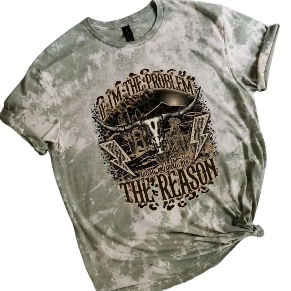 If I'm The Problem You Might Be The Reason Sublimation Bleached Tee Tshirt