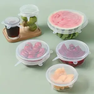 6-Pack Silicone Elastic Lids | Reusable Durable | BPA-Free, Dishwasher & Freezer Safe | Kitchen Accessories