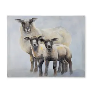 360 stand Blue Polyester Rectangular Placemat Set - 14x18 in, Sheep Print Farm Animals Design, Farm Theme Tableware, Rustic Home Decor Kitchen Table Accessory