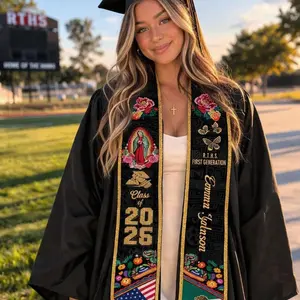 Custom Mexican Graduation Stole, Mexican Flag Graduation Sash 2026, Mexico Pattern Stole, Custom Name & School Sash Senior Graduation Gift