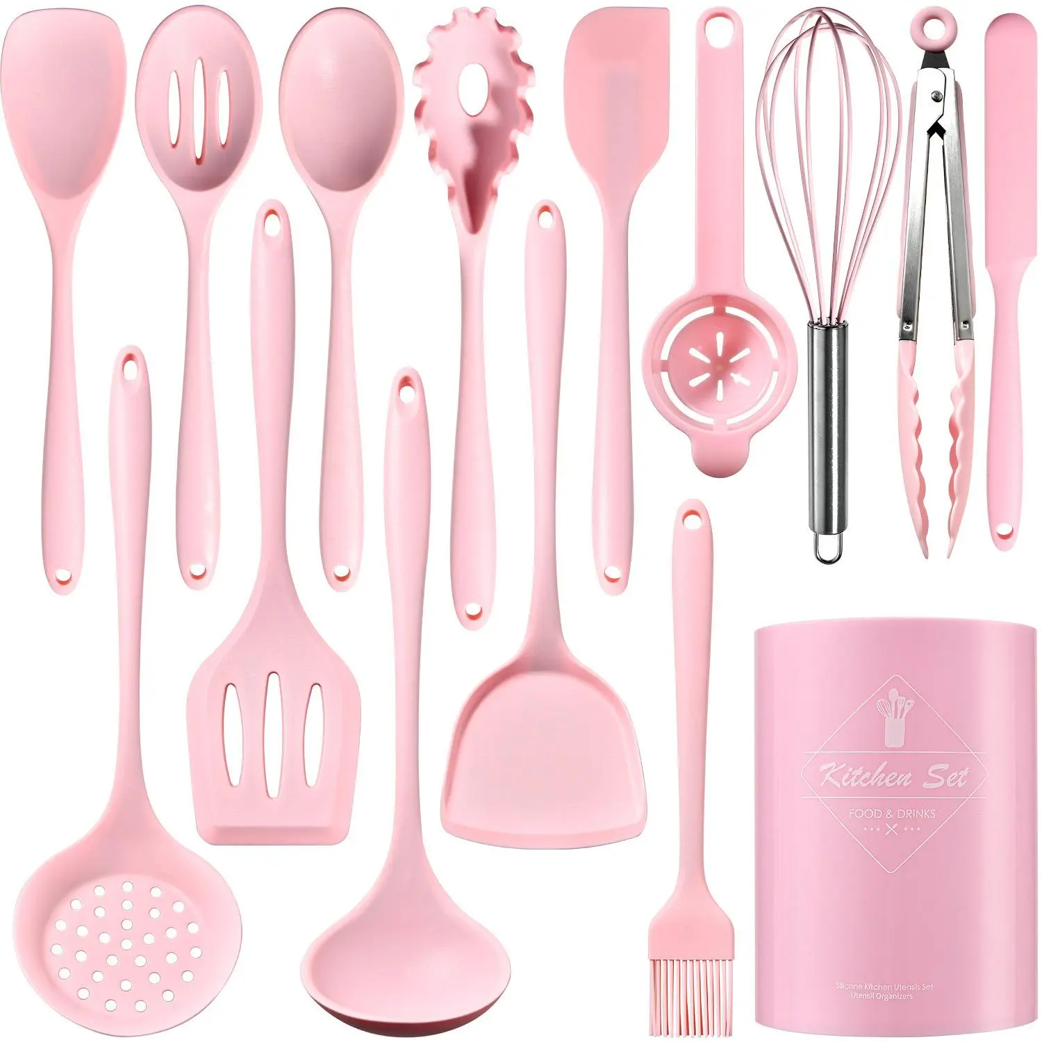 12/15/32 Piece Silicone Cooking Utensil Set, Heat Resistant Up to 446°f, Non-Stick Kitchen Tools, Dishwasher Safe, Includes Spatula, Tongs, Brush, Kitchen Cooking Accessories