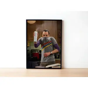 Funny Bathroom Wall Art Decor, Sheldon Portrait Gift for Friend, Midcentury Poster Print, Toilet Humor Amusing present funny dorm decor