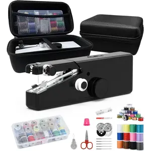 Handheld Sewing Machine for Beginners - Portable Cordless Mini Sewing Machine, Complete Sewing Kit & Accessories - Easy Electric Stitching for , Travel & DIY Repairs, BLACK