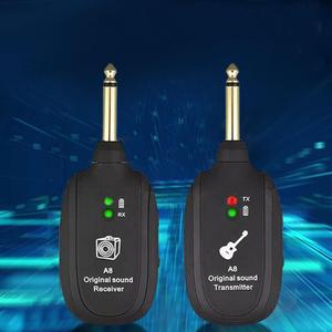 rechargeable wireless guitar system, 2 counts/set black uhf audio built in rechargeable wireless guitar transmitter receiver, music accessories for electric guitar bass, wireless mic receiver, wireless remote