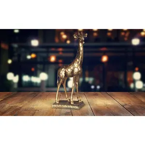 16"H Bronze Standing Giraffe Figurine
