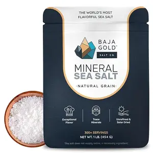 Baja Gold Mineral Sea Salt - Recommended by Gary Brecka - Organic Natural Grain Salt for Cooking & Baking | Authentic Baja Salt | Ideal for All Culinary Creations | 1 lb. Resealable Bag, 300+ Servings