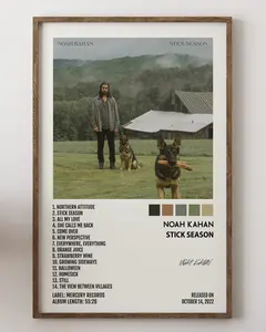 Noah - Stick Season album music poster, hip hop print home decor