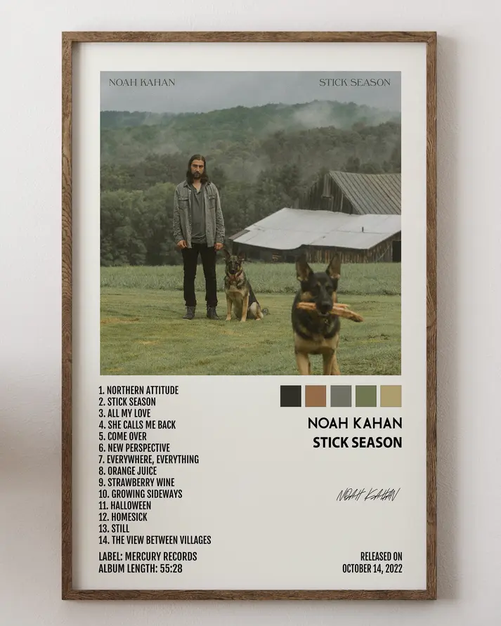 Noah - Stick Season album music poster, hip hop print home decor