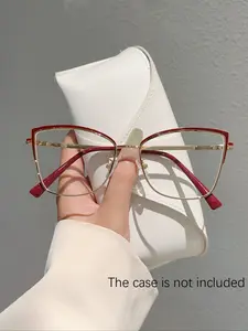 Women's New Full Frame Butterfly Glasses, Stylish Eyeglass, Elegant Metal Frame, Vintage Simple, Casual and Party Wear