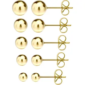 Ball Earrings 316L Surgical Steel Earrings Round Ball Stud Earrings Set for Women