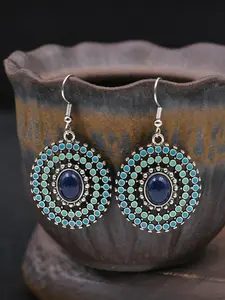 Boho Style Colorful Oil Ring Pendant Earrings, Festival Fashion Gift for Women, Ladies' Ear Jewelry, Stylish Accessory