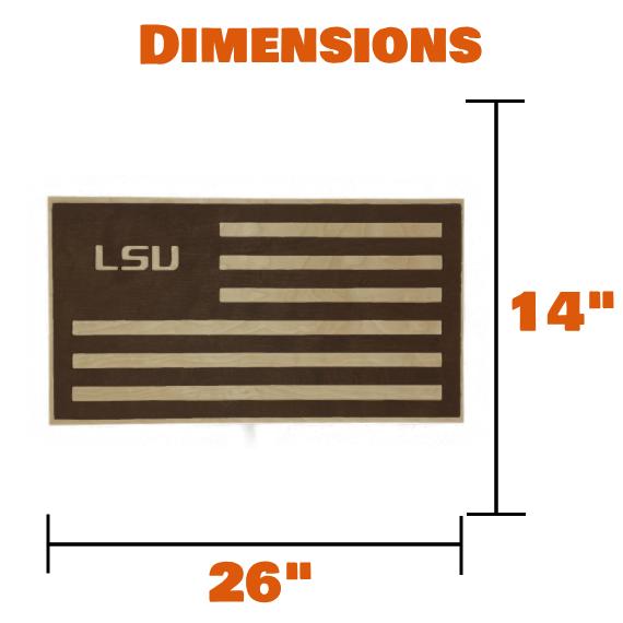 LSU Tigers Flag Wood LED Sign | Handcrafted, Officially Licensed, Made in USA