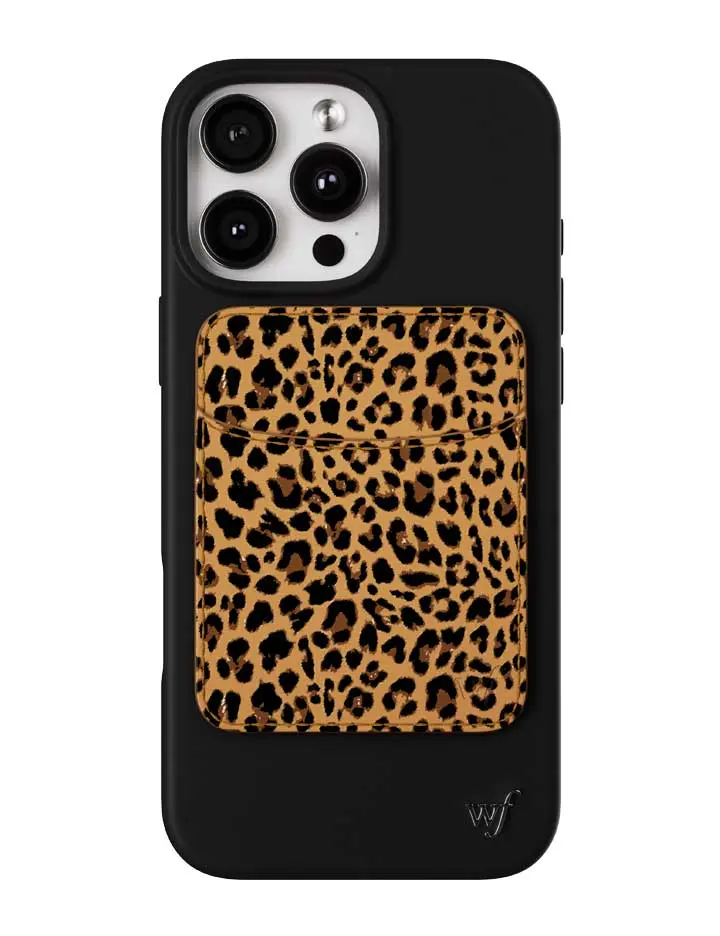 Leopard MagSafe Wallet | Limited Edition Trendy iPhone Accessory | Durable Protective Wallet Casing | Women Owned Small Business | Brown and Black Leopard Print | Gift For Her | Cute Useful Attachment For Phone Case