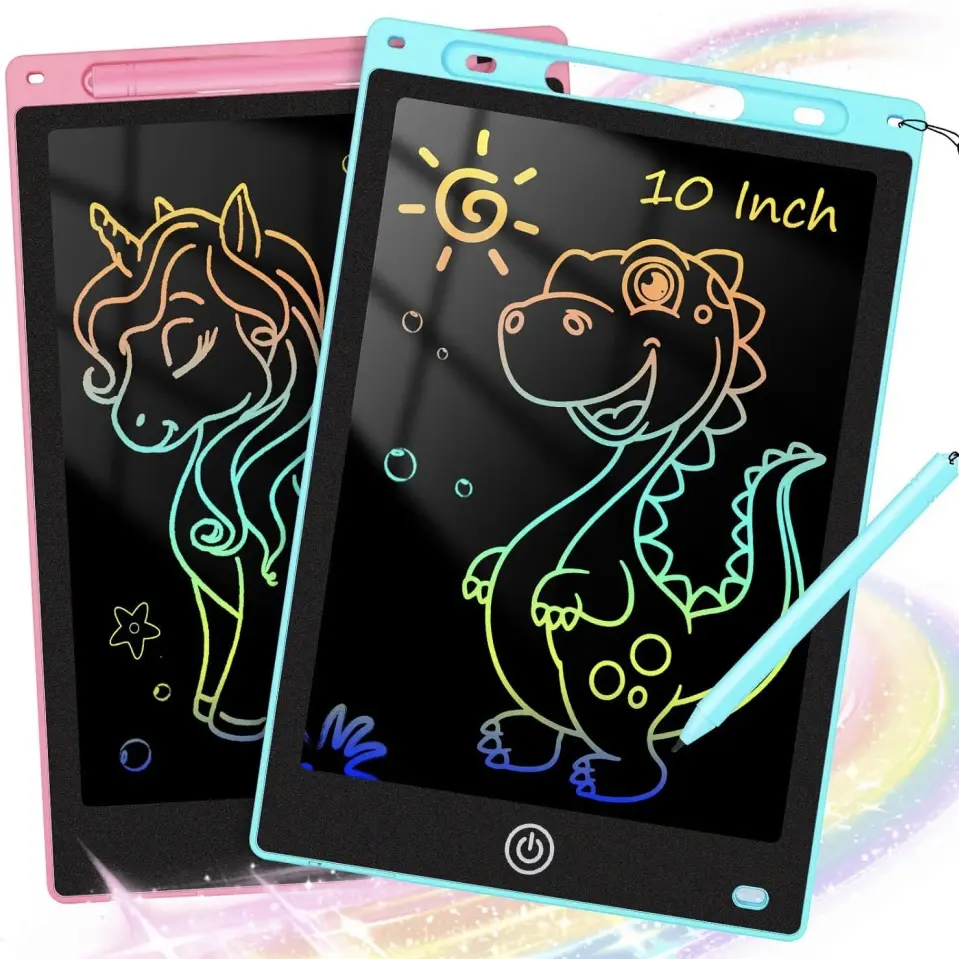 8.5-in/10-in Eye Care Scratch-Resistant LCD Writing Tablet for Kids, Electronic Erasable Colorful Doodle Board, Portable Educational Sketchpad with 1-Click Clear & Screen Lock, Eco-Friendly Reusable Happy Birthday Gift Idea for Toddlers (Home/Travel Use)