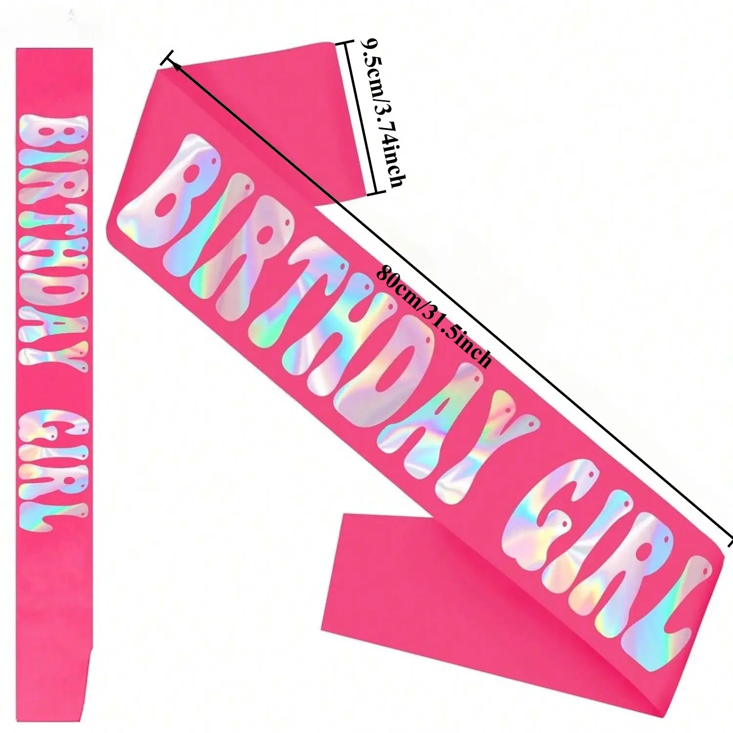 1/2 Pcs Colorful Foil Sequins Birthday Sash, Rose Red and Black Women Formal Birthday Sash, Fashion Party Decor Accessories Celebrate Fit 16 18 21 30 Years Old and All Kinds of Birthday Party Events Decoration