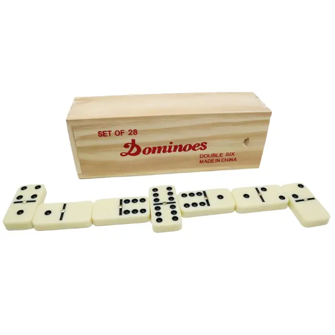 Dominos Set for Adults – Dominos – Professional Double 6 Dominoes Tiles for Kids and Adults, Metal Spinner, Classic and Travel Board Game with Wood Case Juegos de Mesa