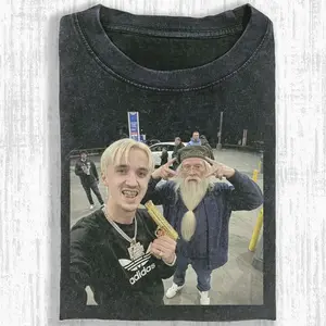 Vintage Draco and Dumblerdore TShirt, Potter Tshirt, Wizarding Fan Shirt, HP Movie Tee, Classic Cotton Tee
