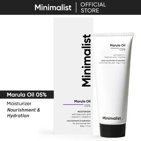 Minimalist Moisturizing Facial Heavy Cream for Dry Skin, 5% Marula Oil & Hyaluronic Acid for Deep Nourishment & Hydrate, Men & Women Face Care Products, 1.7 Oz/50 gm, Deep Hydration
