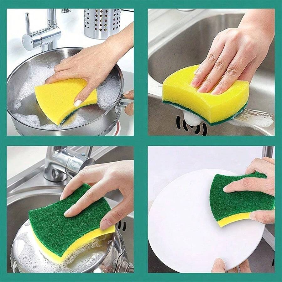 5/10/20pcs Kitchen Cleaning Sponges, Dishwashing Cloths, Multifunctional Cleaning Sponges, Household Cleaning Double-Sided Cleaning Cloths, High-End Kitchen Dishwashing Sponges, Durable Anti-Scraping Sponges, Super Absorbency, Cleaning Supplies